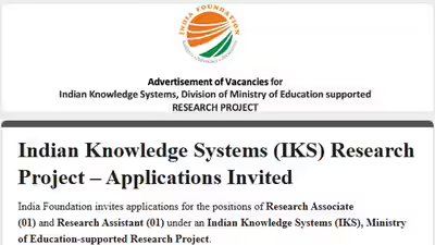 Applications invited for research associate and research assistant posts in iks project.jpg