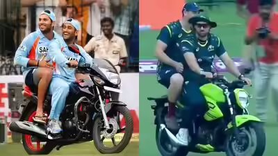 Australia players recreate dhoni yuvraj39s iconic bike celebration.jpg