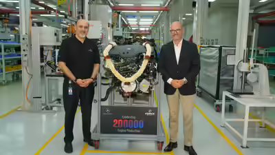 Force motors builds 200000th mercedes benz engine in india.jpg