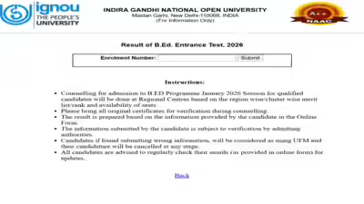 Ignou bed entrance test result 2026 released.jpg