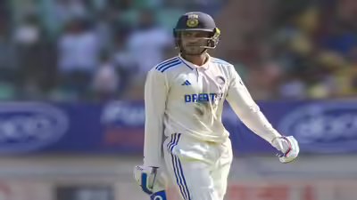 Rajkot india39s shubman gill walks off the field after his dismissal during the .jpg