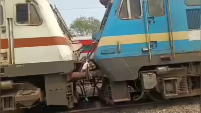 Two empty train rakes come face to face on same track in bhubaneswar.jpg