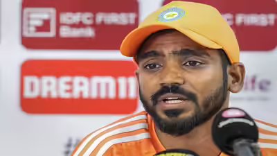 Visakhapatnam india39s ks bharat addresses media ahead of the second cricket tes.jpg