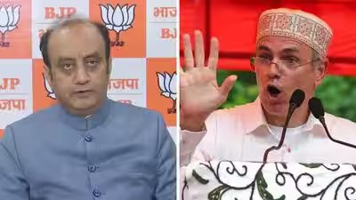 Bjp mp sudhanshu trivedi and jammu and kashmir cm omar abdullah.jpg