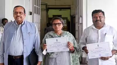 Bjp rajya sabha candidates receive election certificates in kolkata.jpg