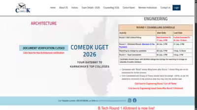 Comedk uget round 1 seat allotment 2026.jpg