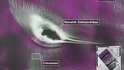 Nasa39s nisar satellite captures a striking 39hummingbird39 pattern hidden in antarctica39s ice.jpg