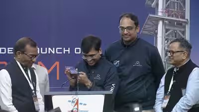 Skyroot aerospace team during the telephponic exchange with pm modi.jpg