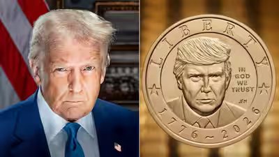 Us president donald trump and new 1 coin.jpg