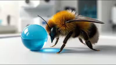Bee pushes blue ball.jpg