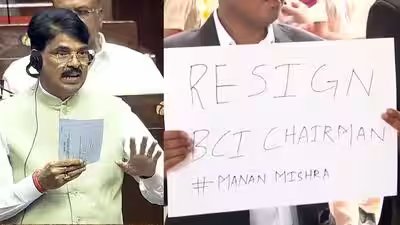 Lawyers protest against bci chief manan mishra over nalsar row photo credit ani.jpg