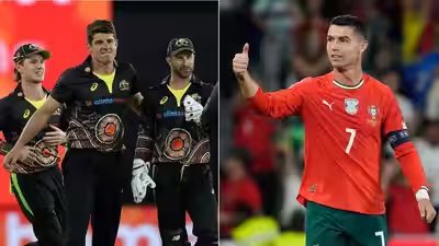 Moises henriques of australia second from left and cristiano ronaldo.jpg