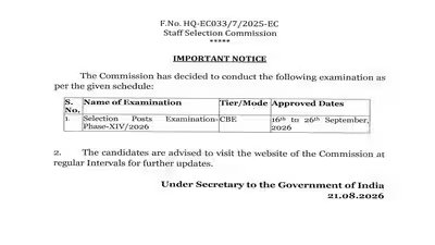 Ssc selection post phase 14 exam 2026.jpg