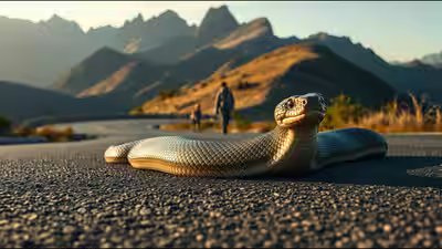 Snake on mountain road.jpg